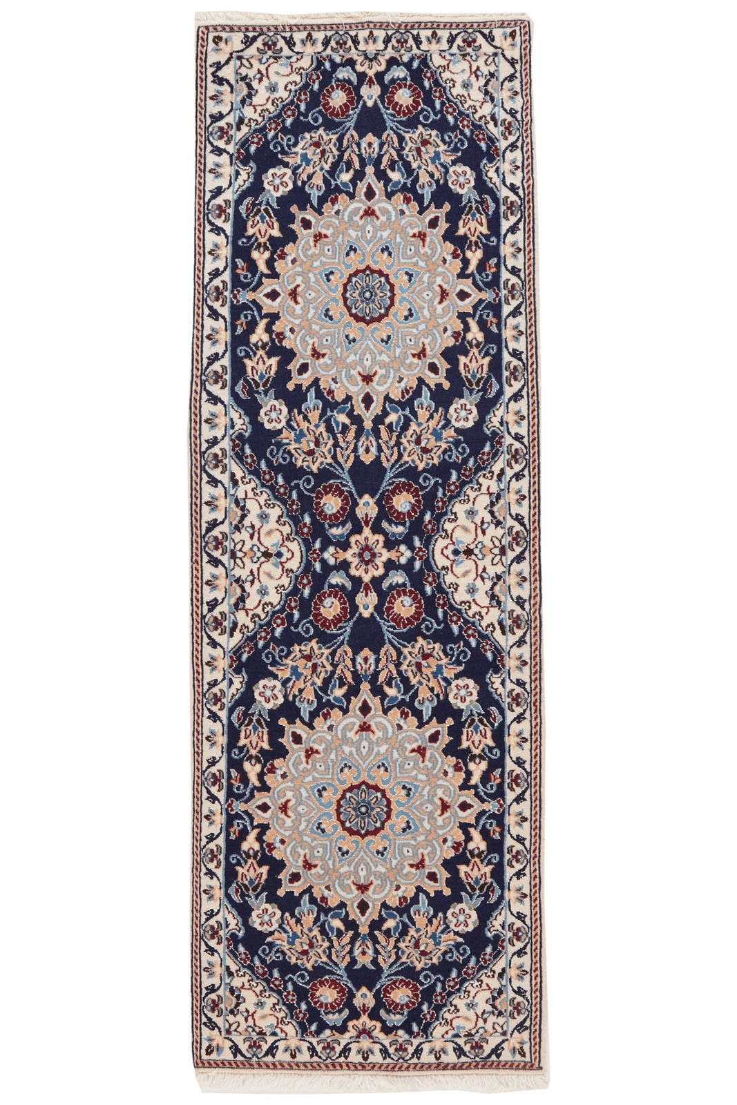 Nain 9La — Hand-knotted, 48x147 cm, Blue, 100% Virgin Wool | Main view
