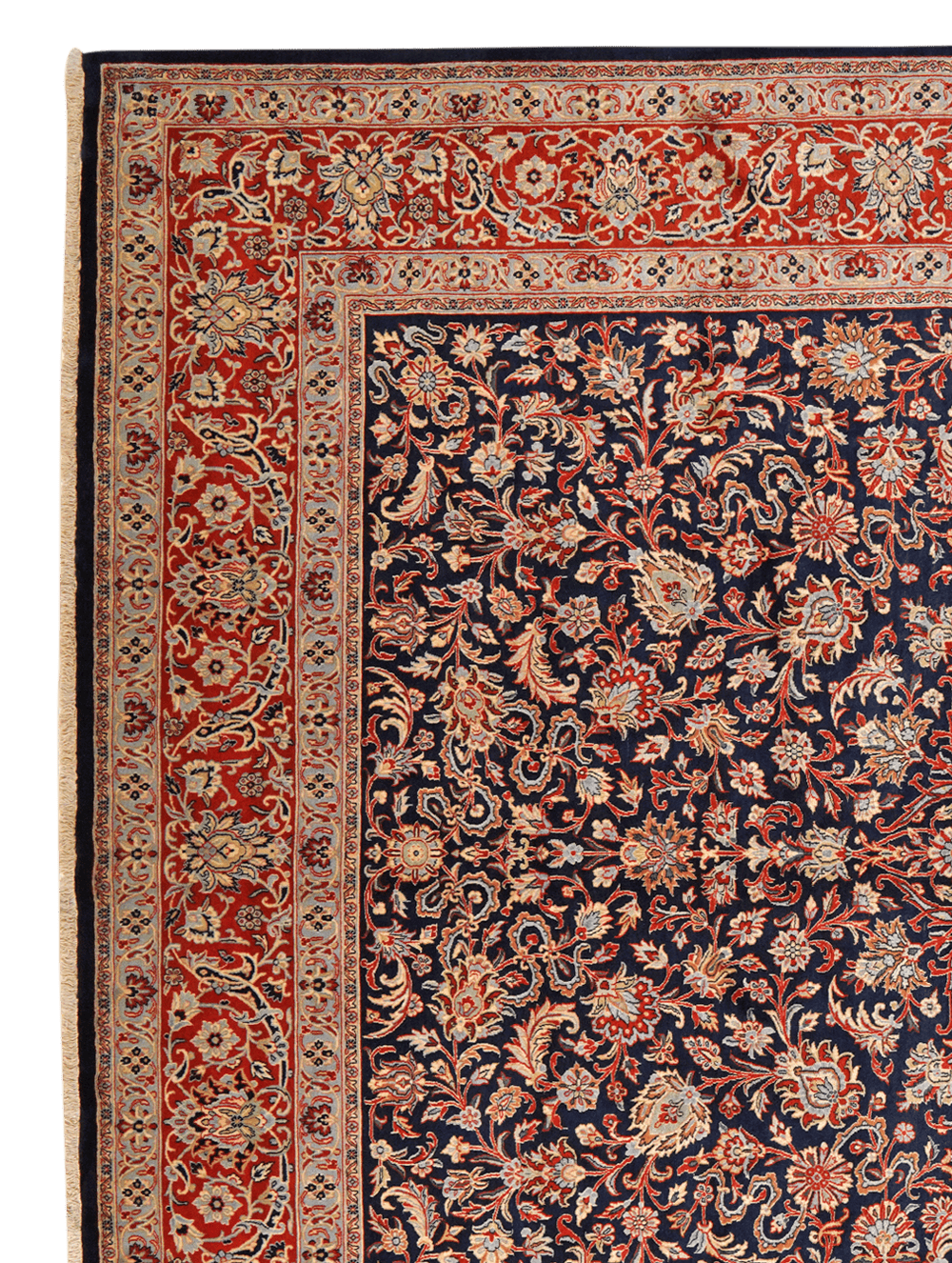 Kirman — Hand-knotted, 300x400 cm, Blue, 100% Virgin Wool | View 3