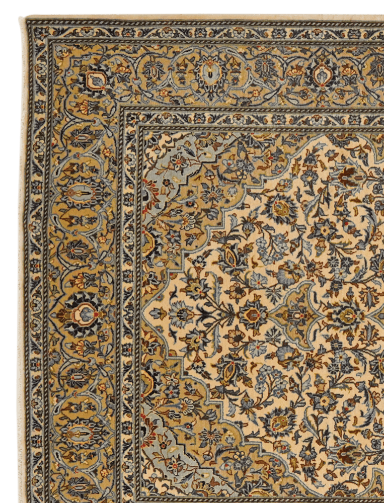 Kashan — Hand-knotted, 139x227 cm, Beige, 100% Virgin Wool | View 3