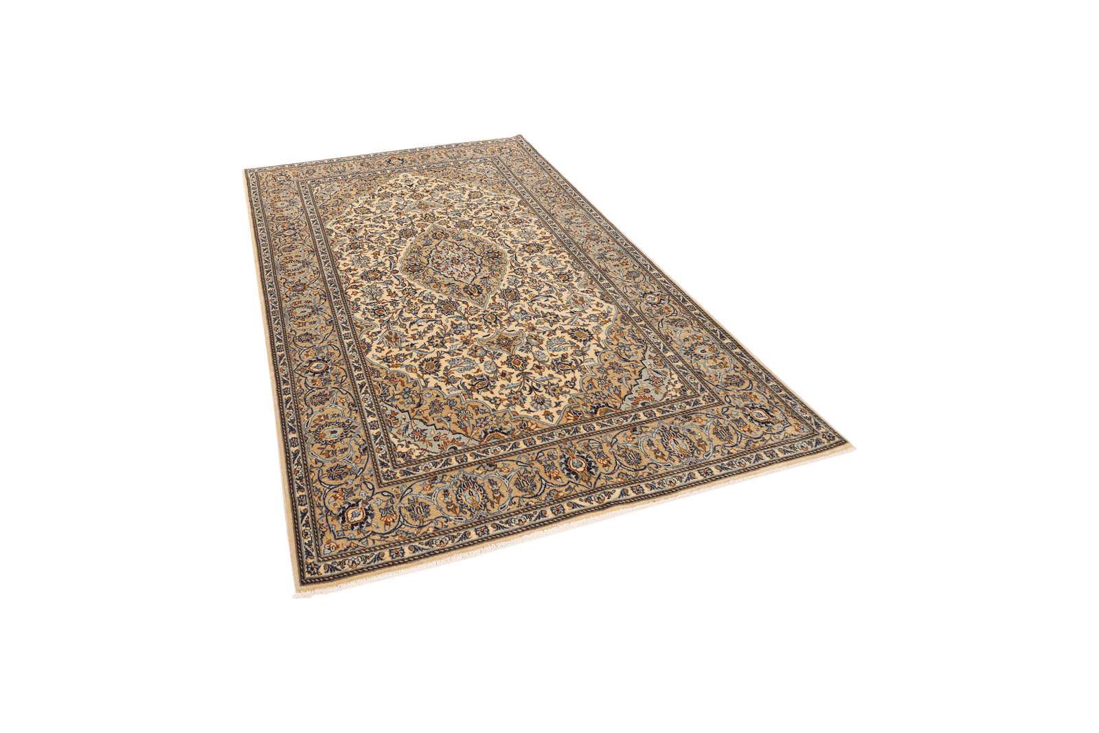 Kashan — Hand-knotted, 139x227 cm, Beige, 100% Virgin Wool | View 5