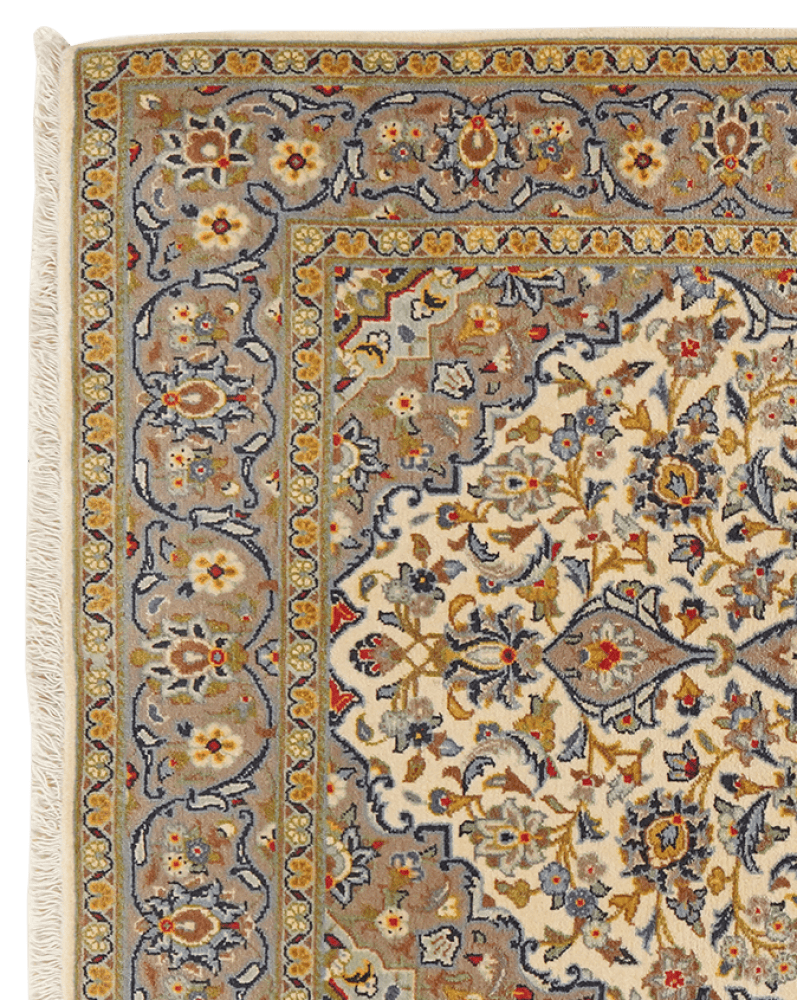 Kashan — Hand-knotted, 113x169 cm, Beige, 100% Virgin Wool | View 3