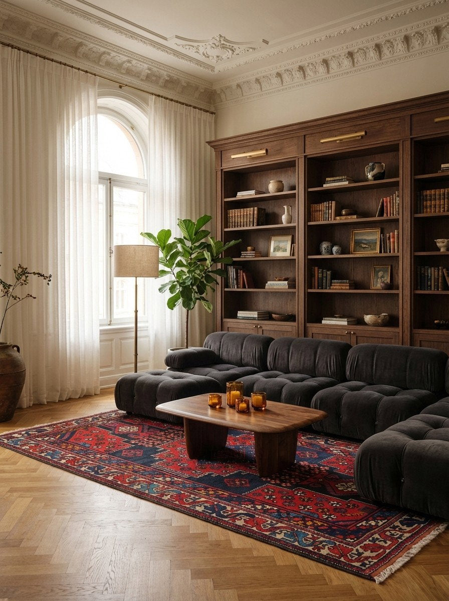 Afshar — Handgefertigt, 225x127 cm, Beige, 100% Virgin Wool | Back view