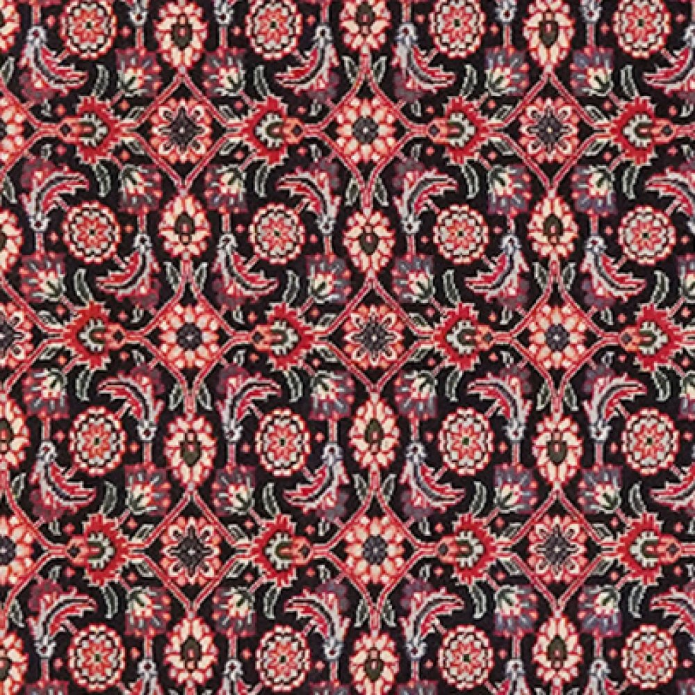 Tabriz 50 Raj — Hand-knotted, 65x195 cm, Black, 100% Virgin Wool | View 4