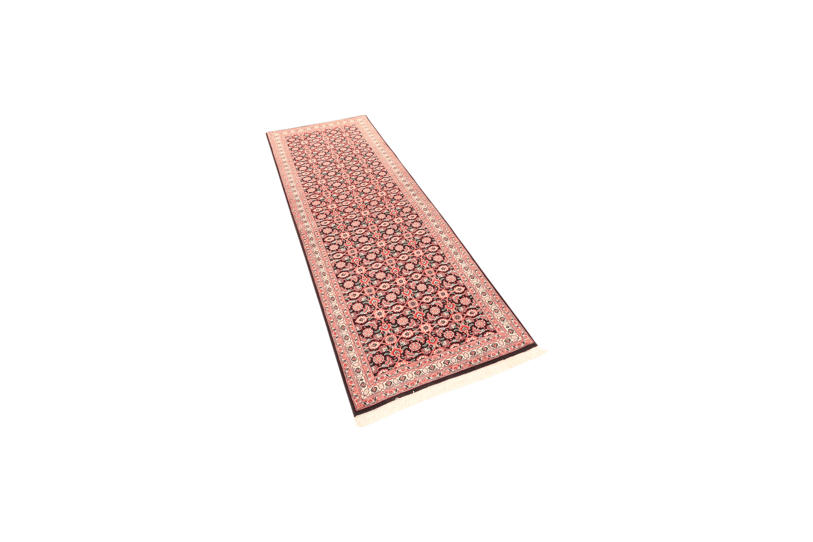 Tabriz 50 Raj — Hand-knotted, 65x195 cm, Black, 100% Virgin Wool | View 5