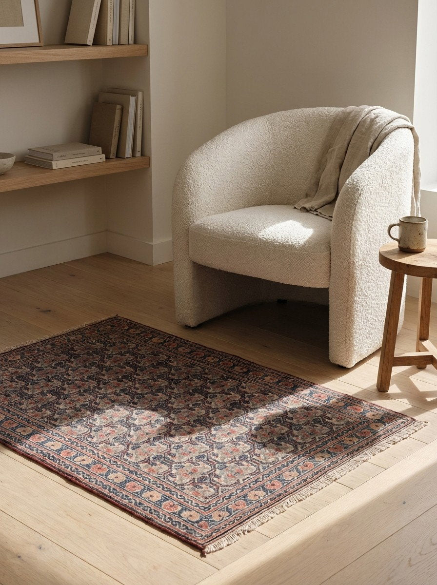 Tabriz Antique — Handgefertigt, 86x62 cm, Bunt, 100% Virgin Wool | Detail view