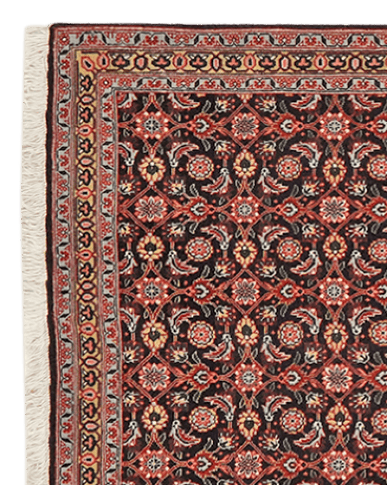 Tabriz 50 Raj — Hand-knotted, 75x302 cm, Black, 100% Virgin Wool | View 3