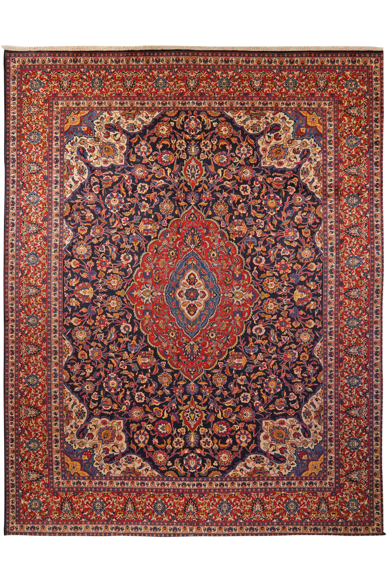 Sarough — Handgefertigt, 384x296 cm, Rot, 100% Virgin Wool | Main view