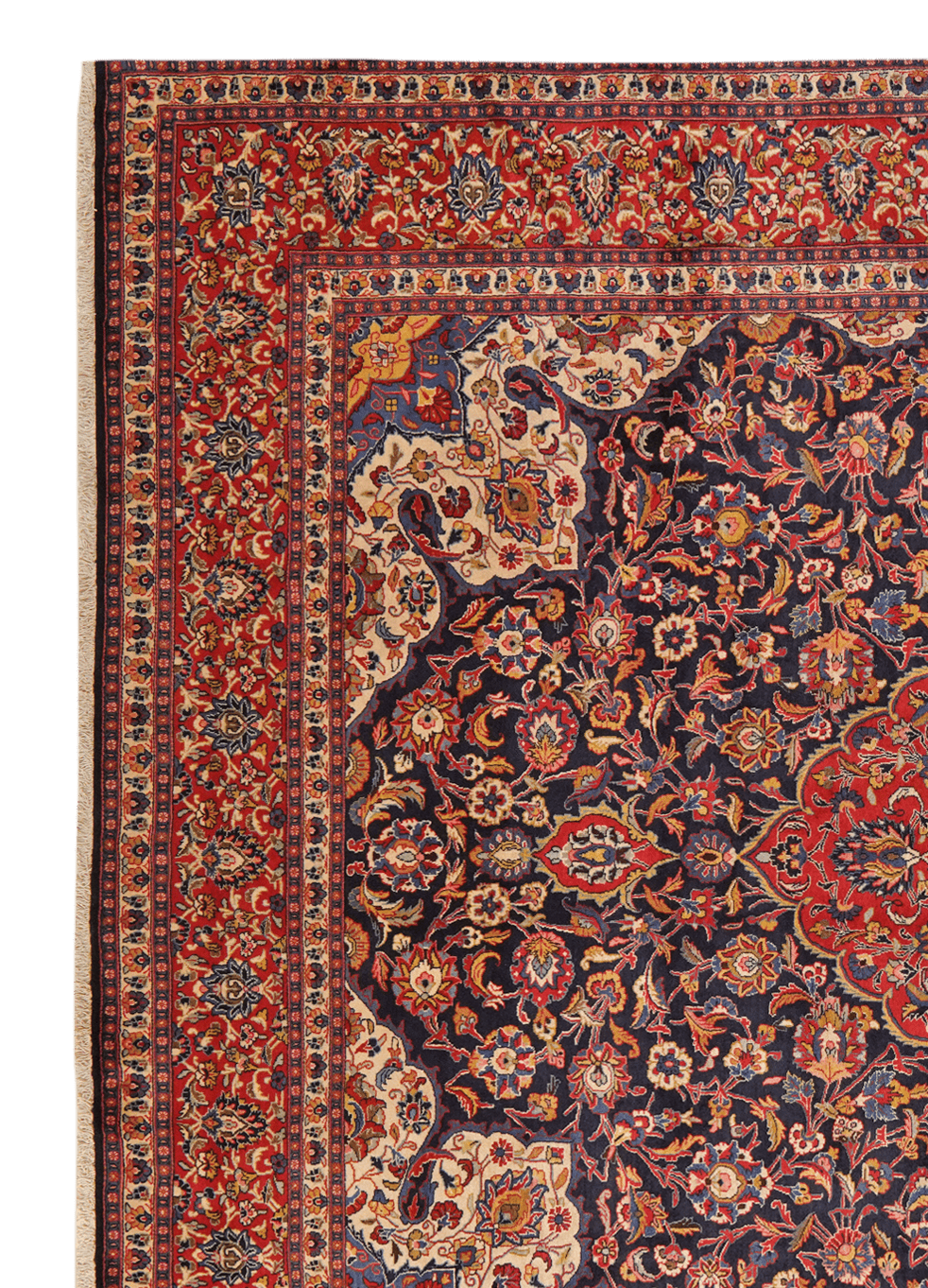 Sarough — Hand-knotted, 296x384 cm, Blue, 100% Virgin Wool | View 3