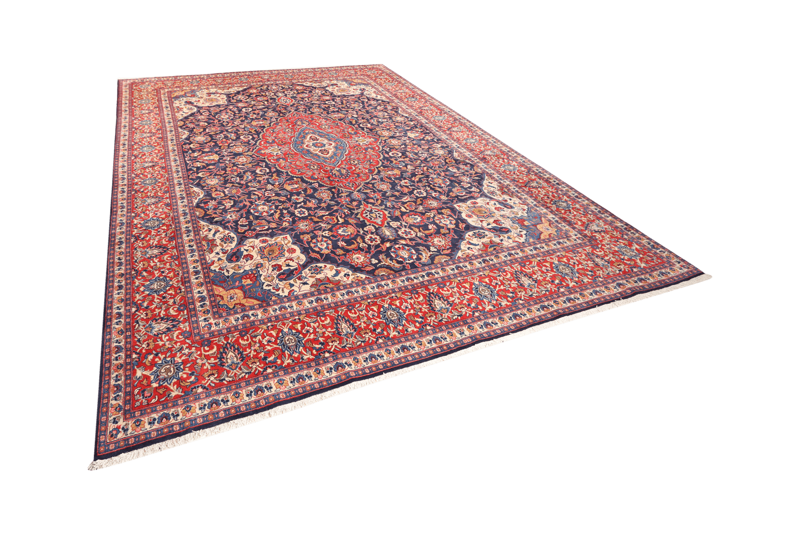 Sarough — Hand-knotted, 296x384 cm, Blue, 100% Virgin Wool | View 5