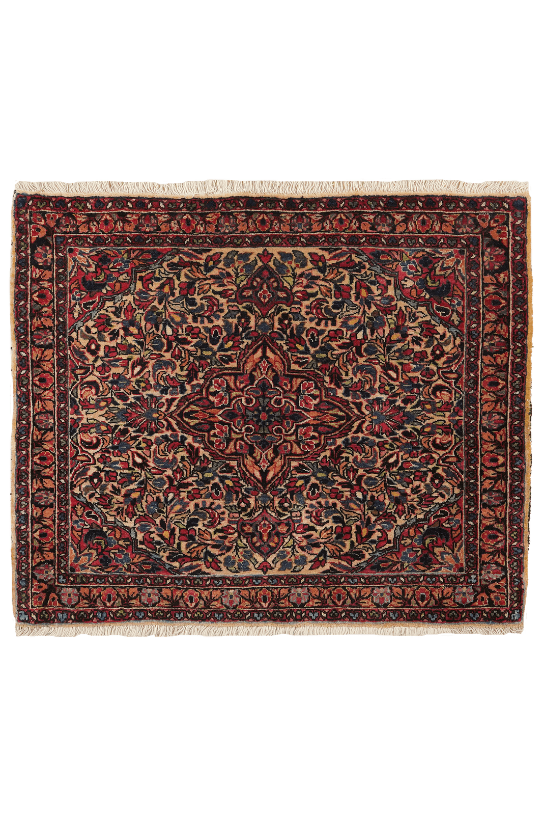 Sarough — Hand-knotted, 92x77 cm, Beige, 100% Virgin Wool | Main view