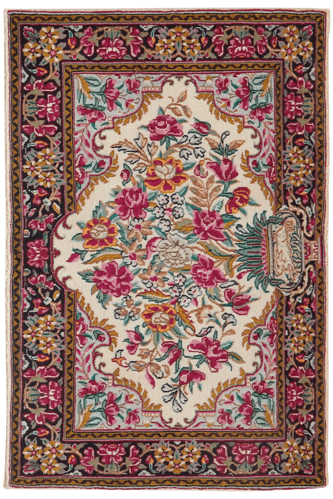 Kirman — Hand-knotted, 89x59 cm, Beige, 100% Virgin Wool | Main view