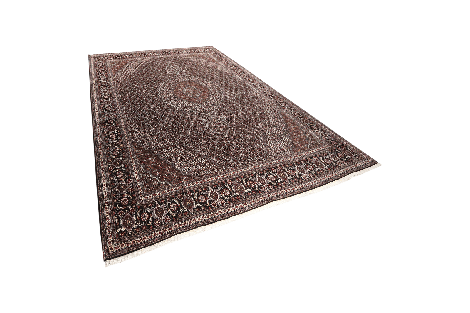 Tabriz 40 Raj — Hand-knotted, 252x351 cm, Black, 100% Virgin Wool | View 5