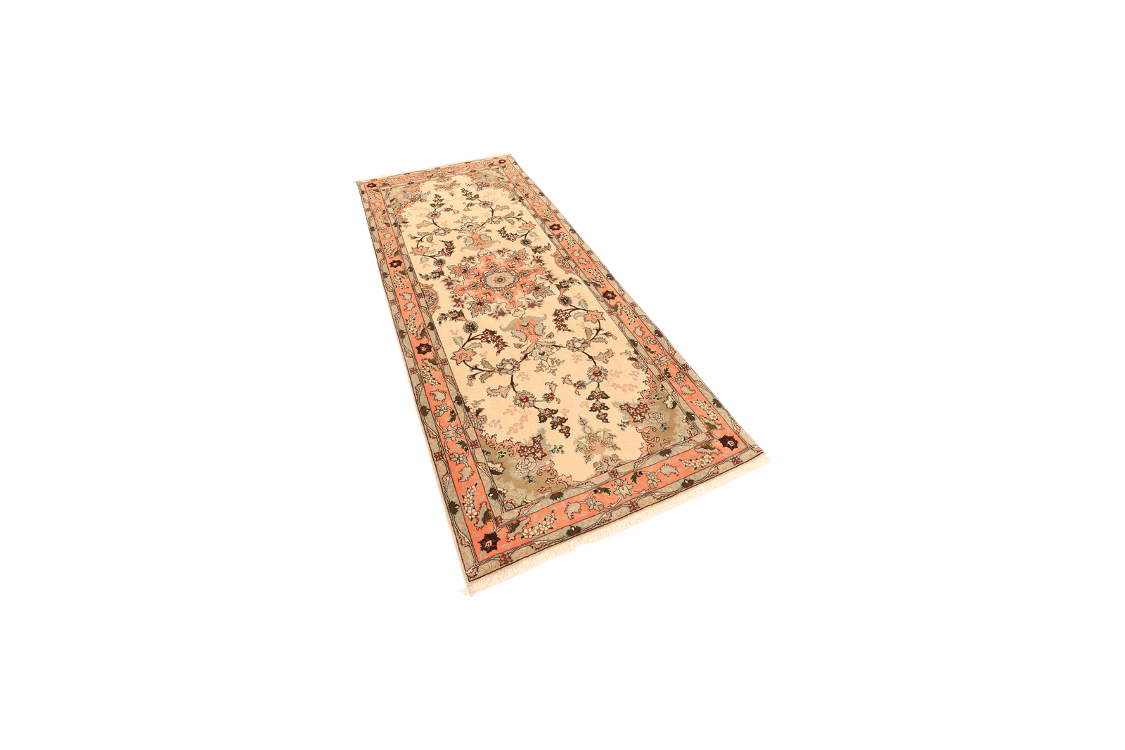 Tabriz 50 Raj — Hand-knotted, 82x202 cm, Beige, 100% Virgin Wool | View 5