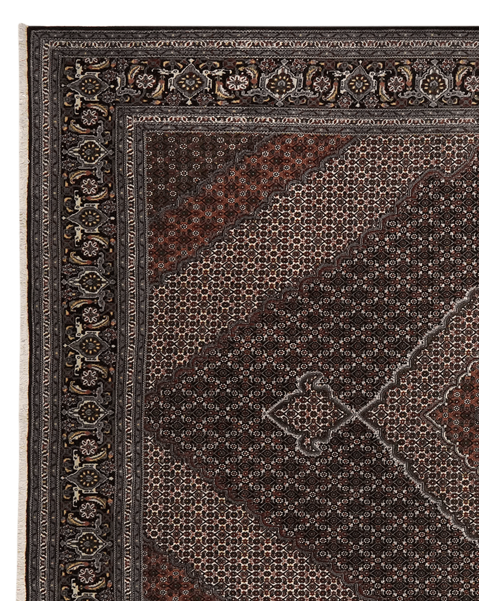 Tabriz 40 Raj — Hand-knotted, 252x339 cm, Black, 100% Virgin Wool | View 3