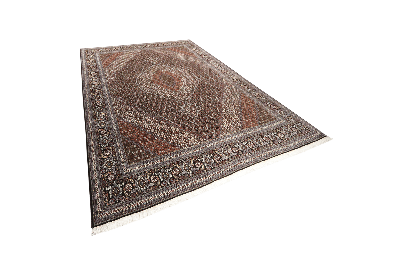 Tabriz 40 Raj — Hand-knotted, 252x339 cm, Black, 100% Virgin Wool | View 5