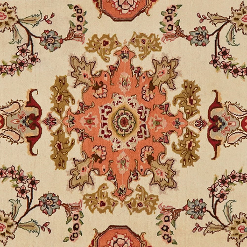 Tabriz 50 Raj — Hand-knotted, 84x207 cm, Beige, 100% Virgin Wool | View 4