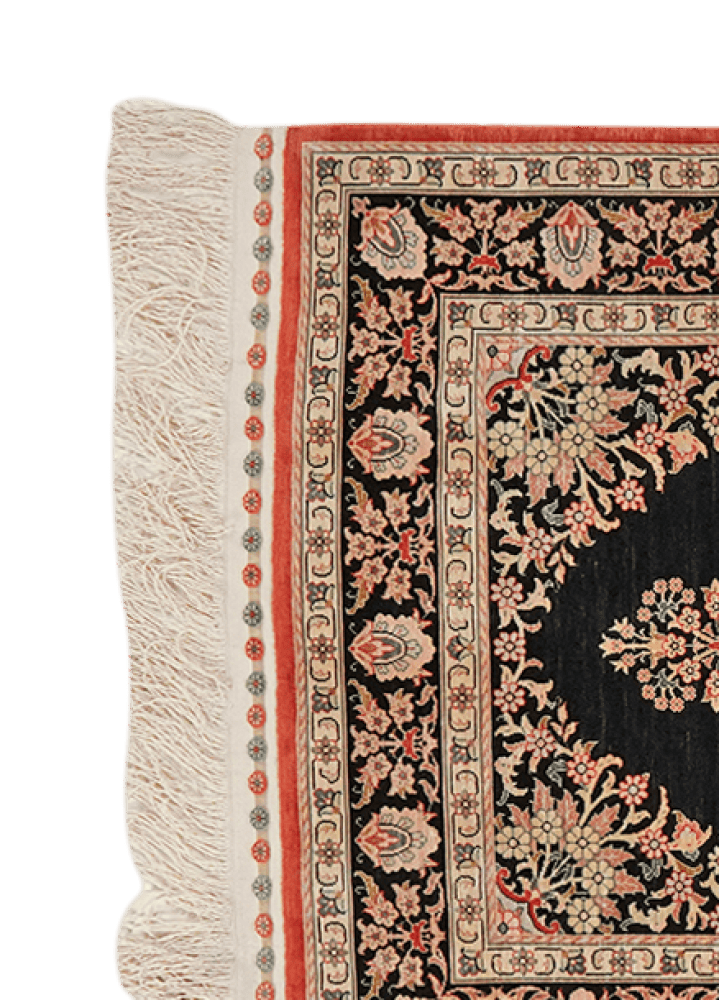 Hereke-Seide — Hand-knotted, 64x90 cm, Blue, 100% Silk | View 3