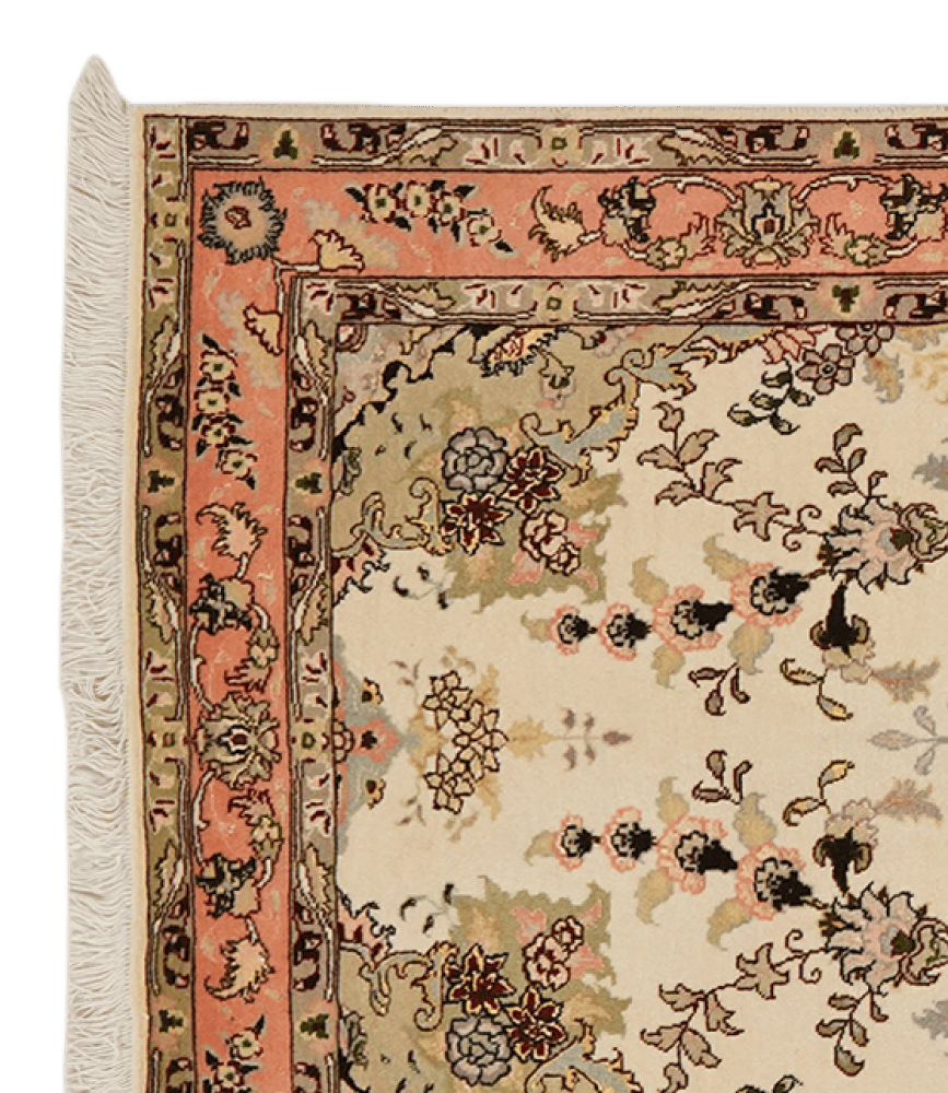Tabriz 50 Raj — Hand-knotted, 80x204 cm, Beige, 95% Schurwolle, 5% Seide | View 3