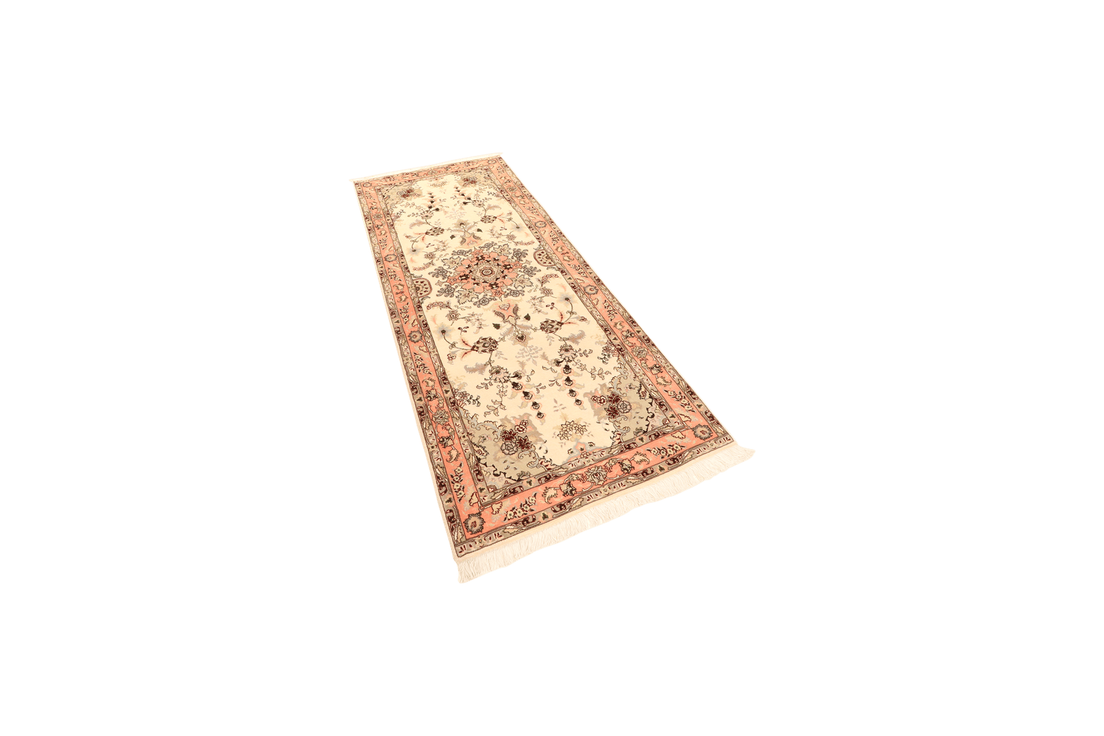 Tabriz 50 Raj — Hand-knotted, 80x204 cm, Beige, 95% Schurwolle, 5% Seide | View 5