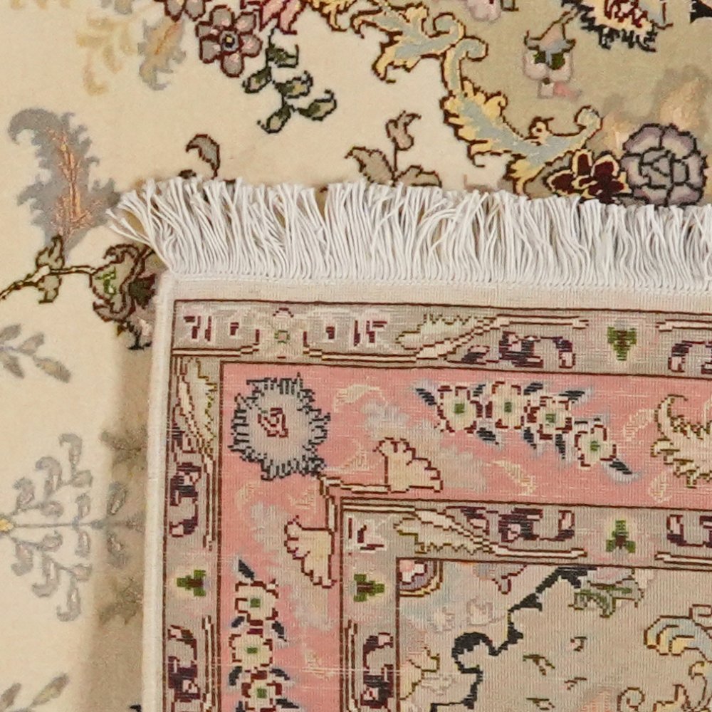 Tabriz 50 Raj — Hand-knotted, 80x204 cm, Beige, 95% Schurwolle, 5% Seide | View 6