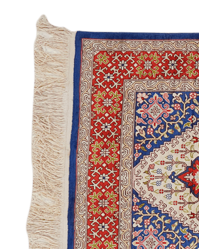 Hereke-Seide — Hand-knotted, 62x91 cm, Beige, 100% Silk | View 3