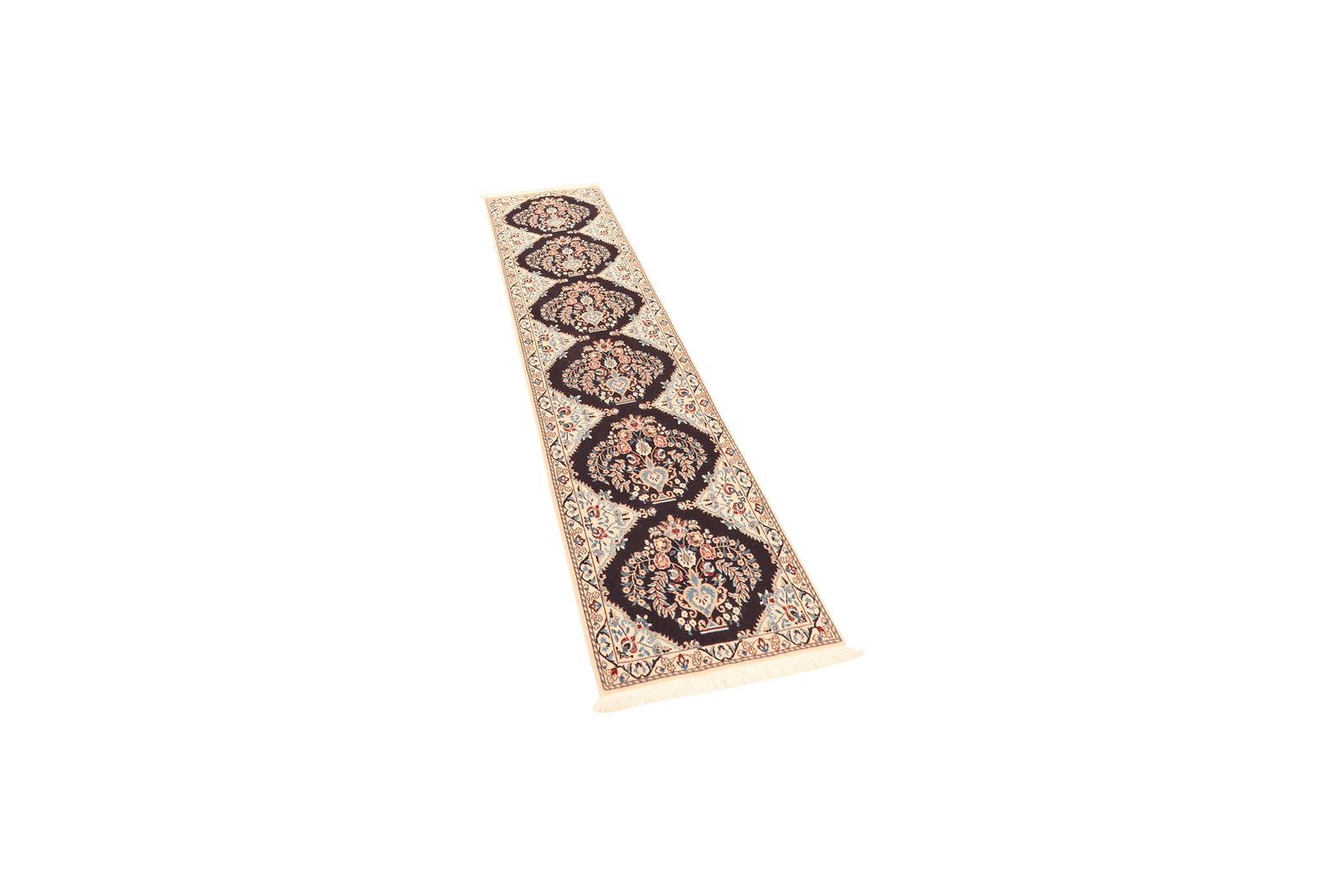 Nain 6La — Hand-knotted, 49x211 cm, Blue, 100% Virgin Wool | View 5