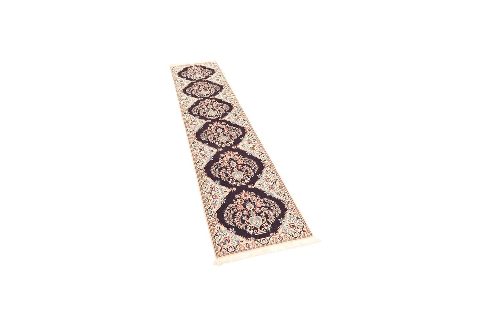 Nain 6La — Hand-knotted, 49x210 cm, Blue, 100% Virgin Wool | View 5