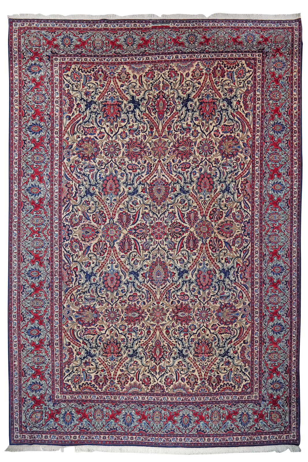 Kashan — Hand-knotted, 265x386 cm, Beige, 100% Virgin Wool | Main view