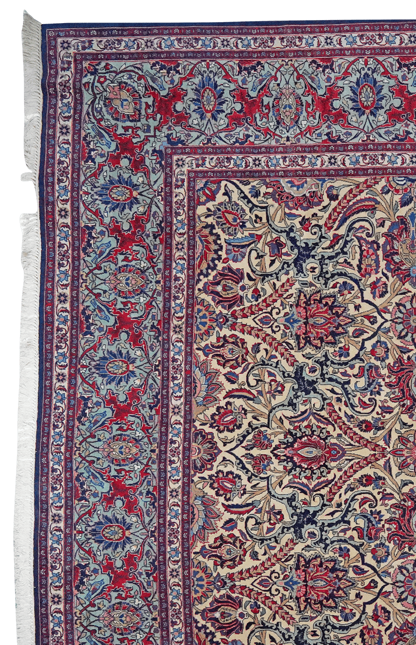 Kashan — Hand-knotted, 265x386 cm, Beige, 100% Virgin Wool | View 3