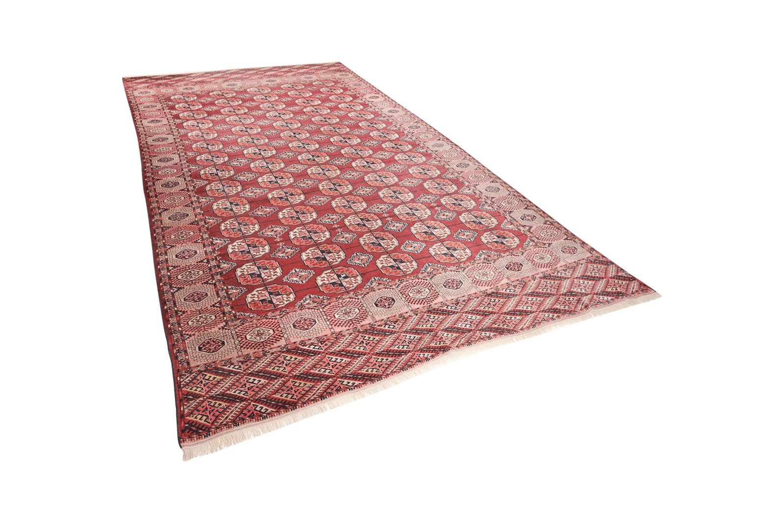 Tekke — Hand-knotted, 227x353 cm, Red, 100% Virgin Wool | View 5