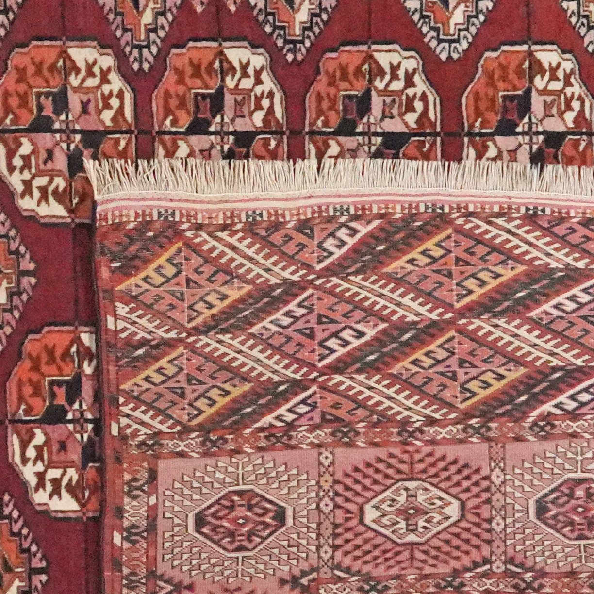 Tekke — Hand-knotted, 227x353 cm, Red, 100% Virgin Wool | View 6