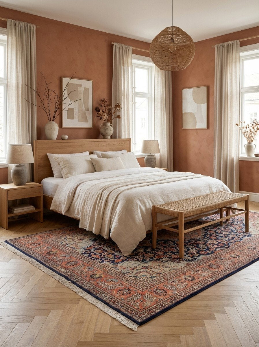 Kashan — Handgefertigt, 316x206 cm, Rot, 100% Virgin Wool | Detail view