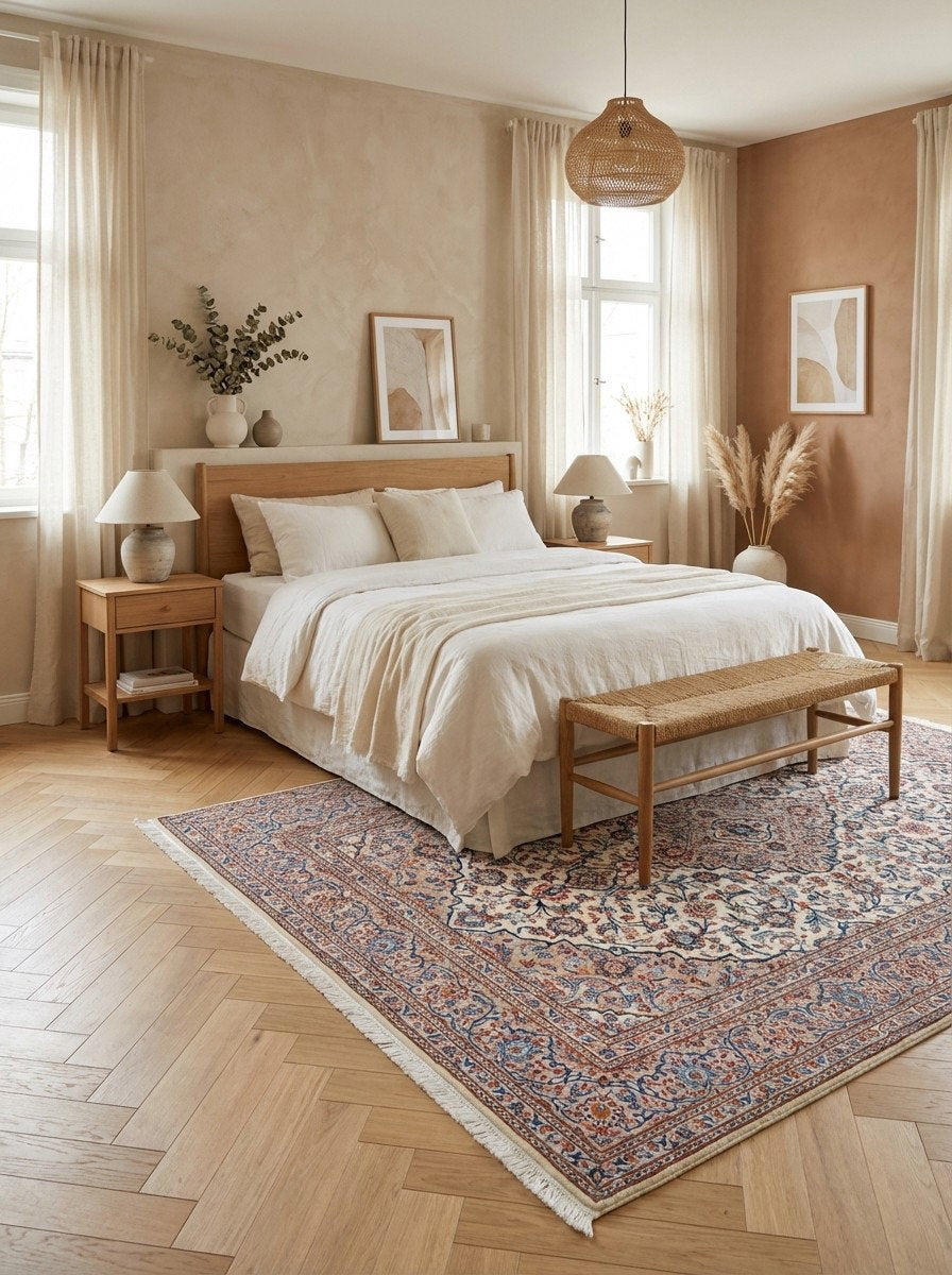 Kashan — Handgefertigt, 311x209 cm, Grau, 100% Virgin Wool | Detail view