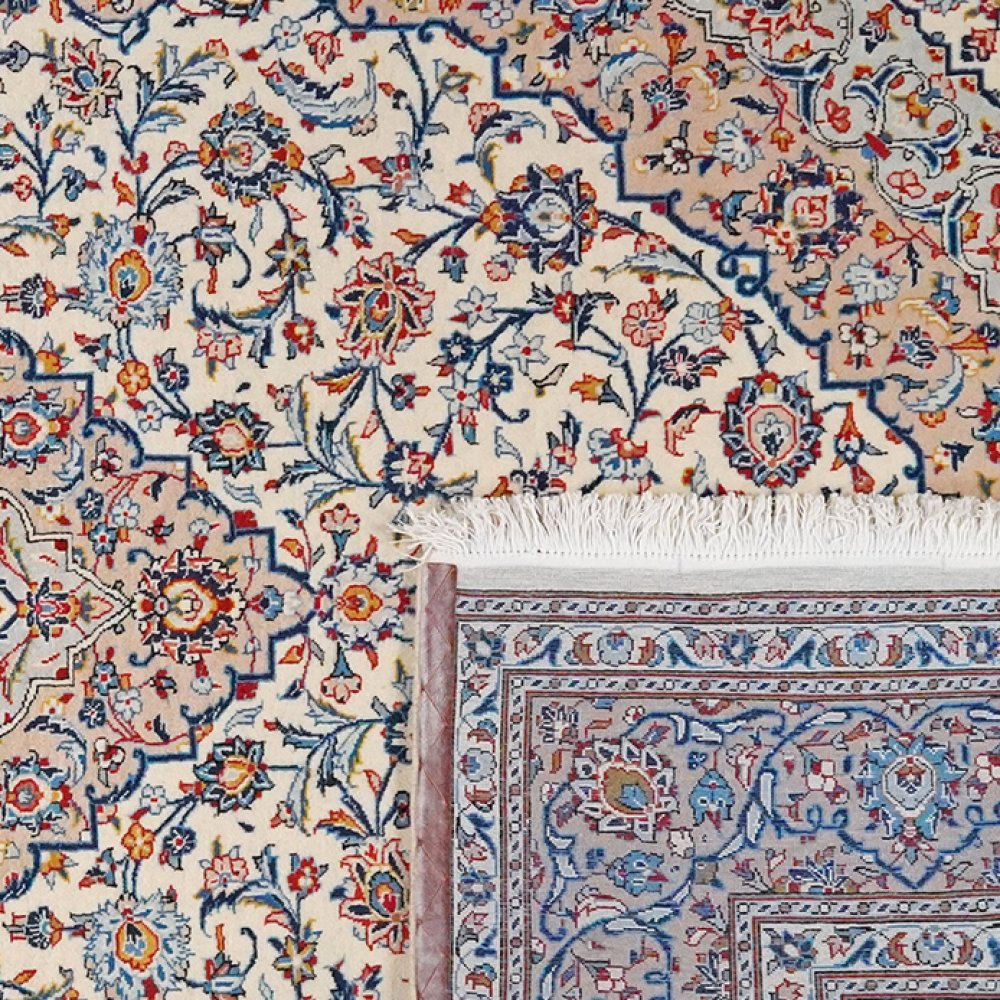 Kashan — Hand-knotted, 209x311 cm, Beige, 100% Virgin Wool | View 6