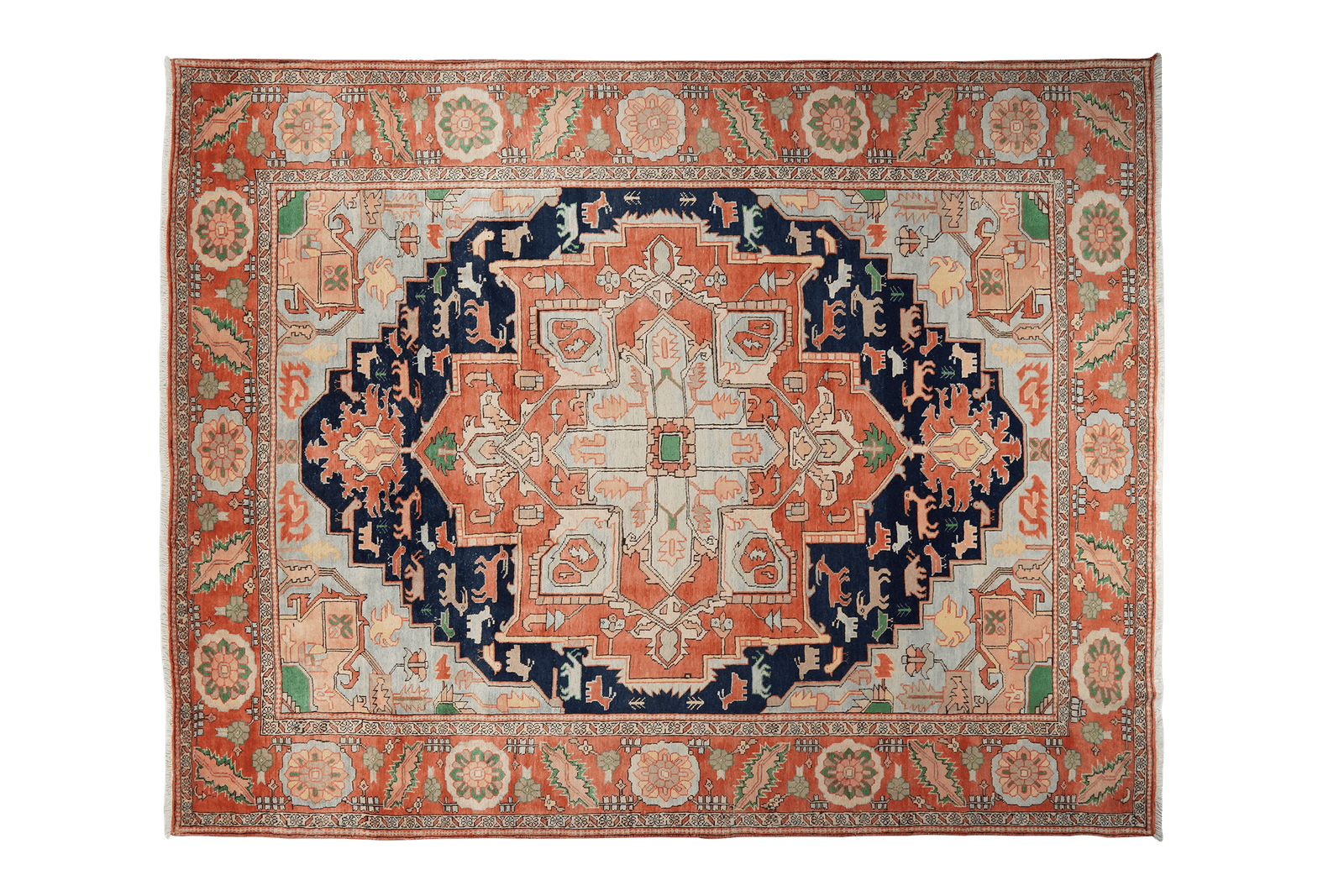 Serapi — Hand-knotted, 264x345 cm, Blue, 100% Virgin Wool | Main view