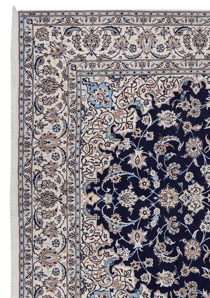 Nain 9La — Hand-knotted, 247x348 cm, Blue, 100% Virgin Wool | View 3