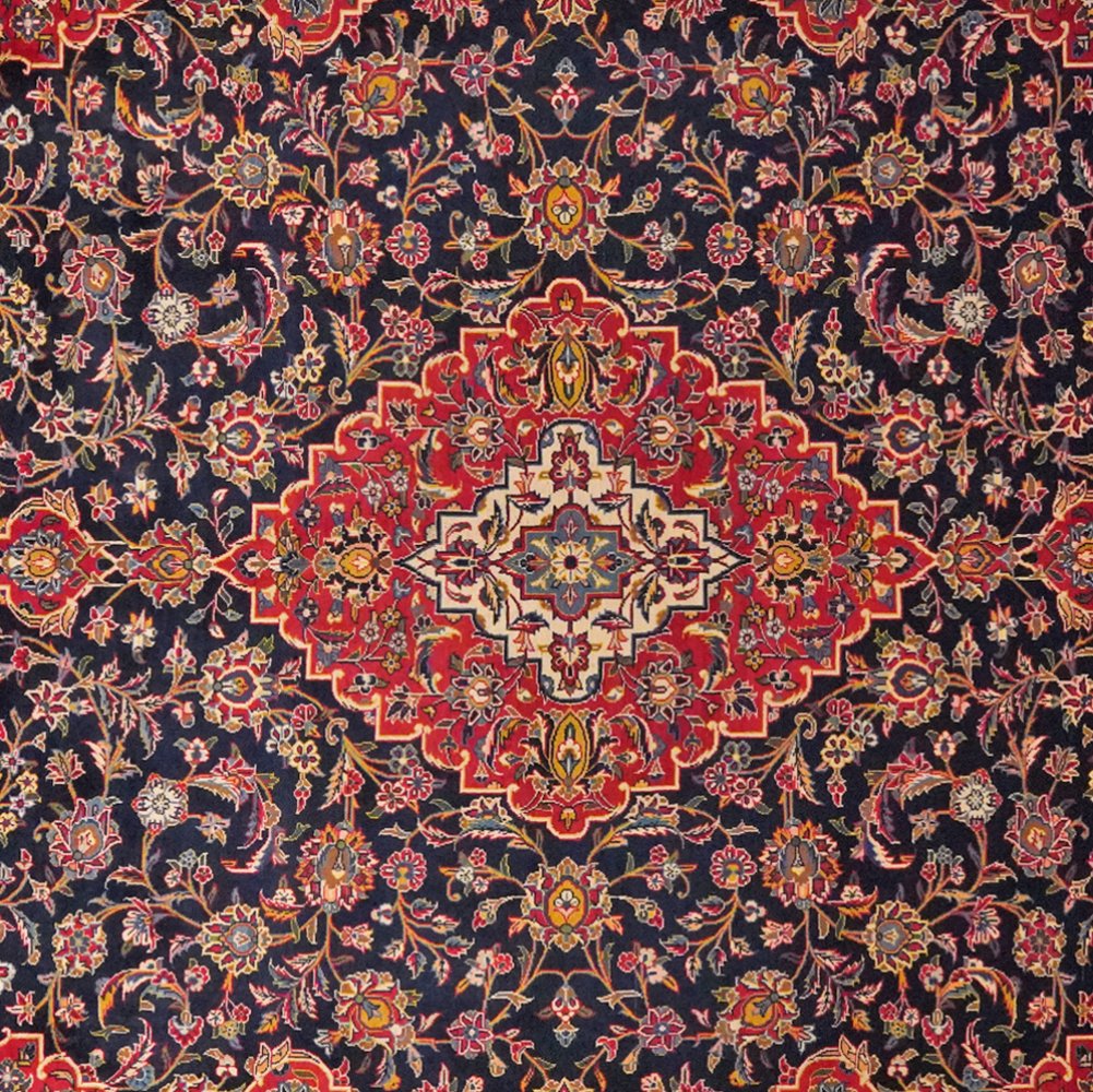 Kashan — Hand-knotted, 297x401 cm, Blue, 100% Virgin Wool | View 4
