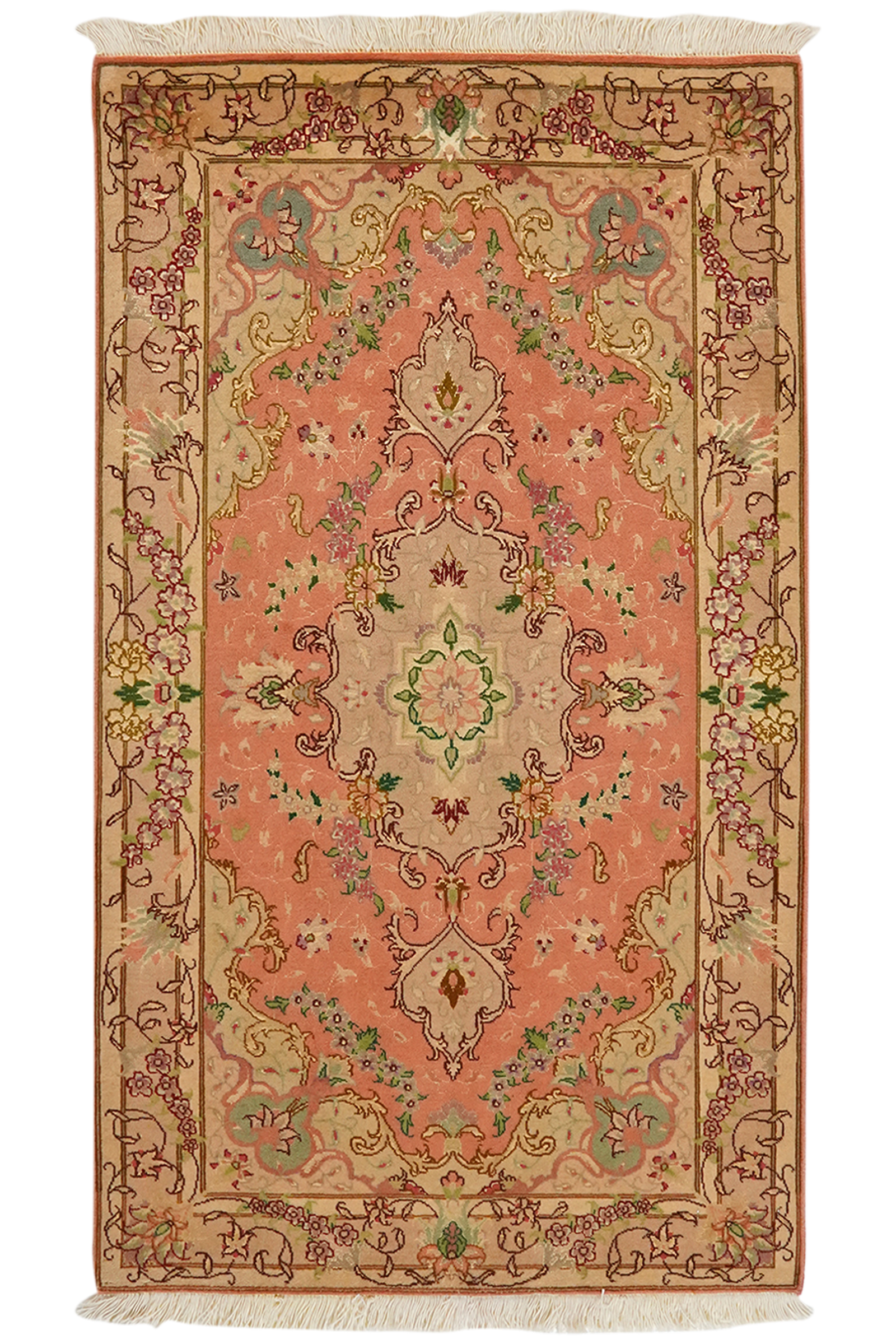Tabriz 50 Raj — Handgefertigt, 128x73 cm, Braun, 80% Schurwolle, 20% Seide | Main view
