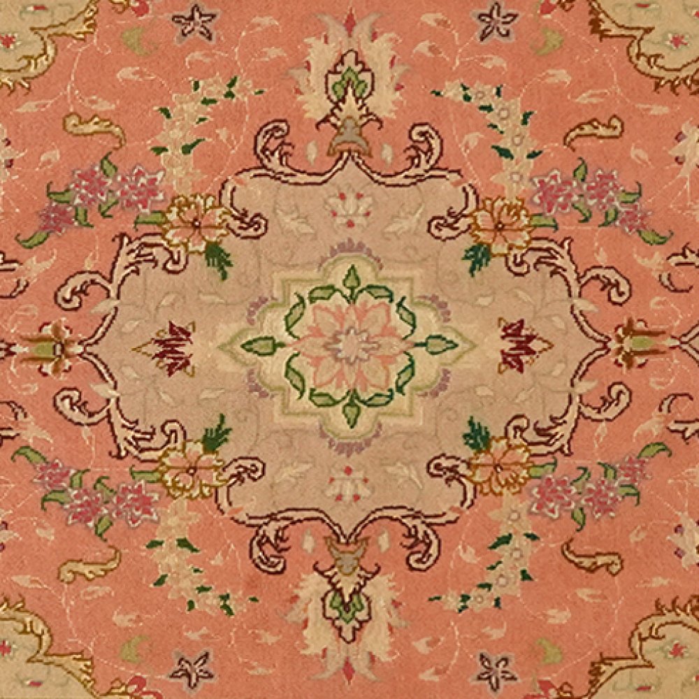 Tabriz 50 Raj — Hand-knotted, 73x128 cm, Orange, 80% Schurwolle, 20% Seide | View 4