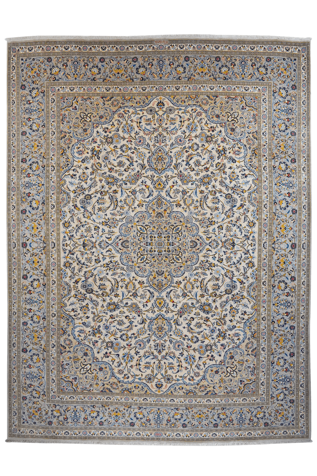Kashan — Hand-knotted, 285x375 cm, Beige, 100% Virgin Wool | Main view