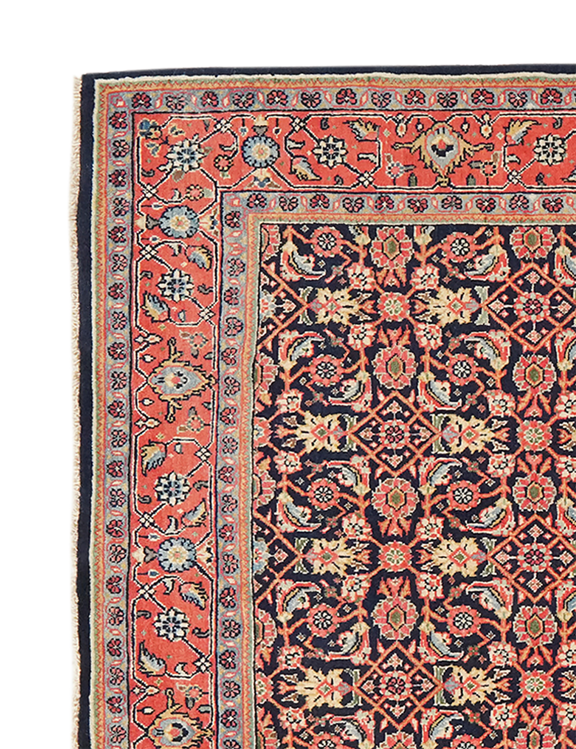Sarough — Hand-knotted, 135x210 cm, Blue, 100% Virgin Wool | View 3