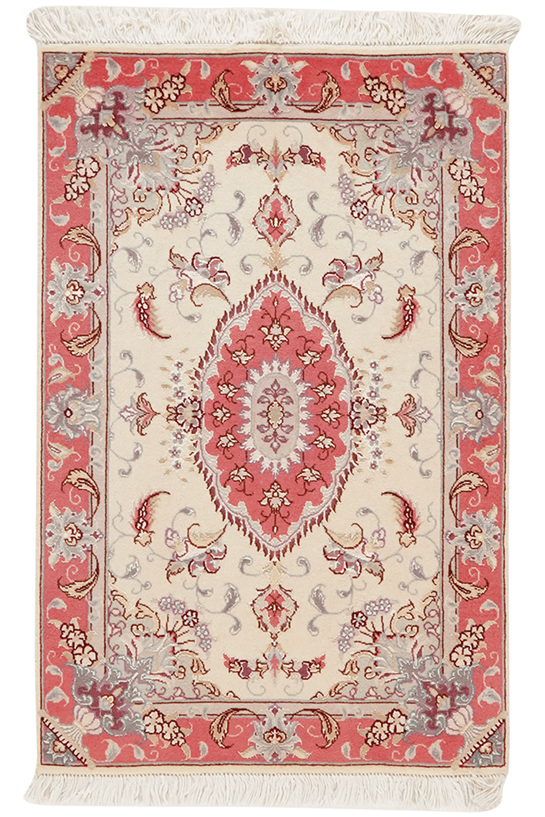 Tabriz 50 Raj — Hand-knotted, 59x91 cm, Beige, 100% Virgin Wool | Main view