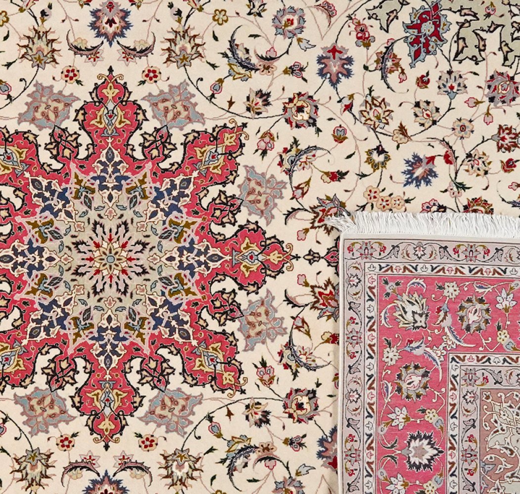 Tabriz 50 Raj — Hand-knotted, 200x307 cm, Beige, 100% Virgin Wool | View 6