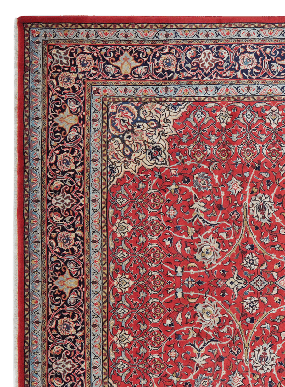 Sarough — Hand-knotted, 273x371 cm, Red, 100% Virgin Wool | View 3
