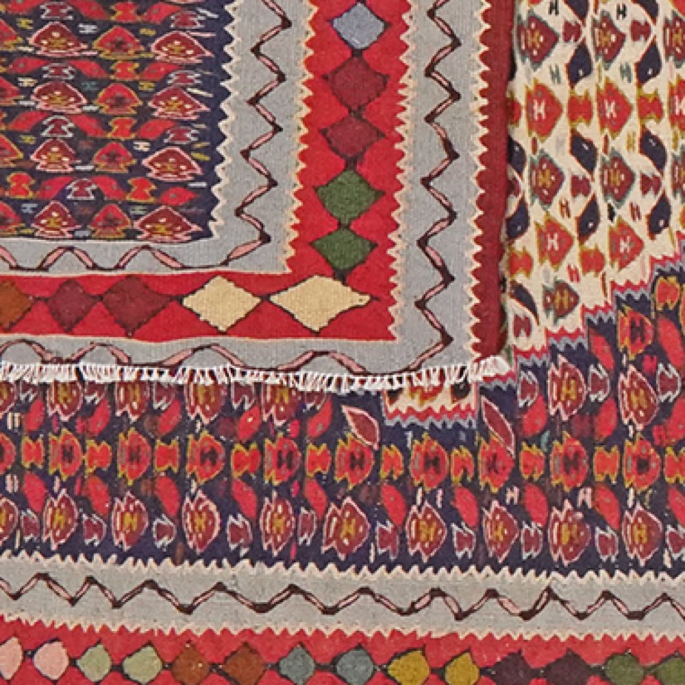 Kelim Senneh — Handmade, 89x312 cm, Blue, 100% Virgin Wool | View 6