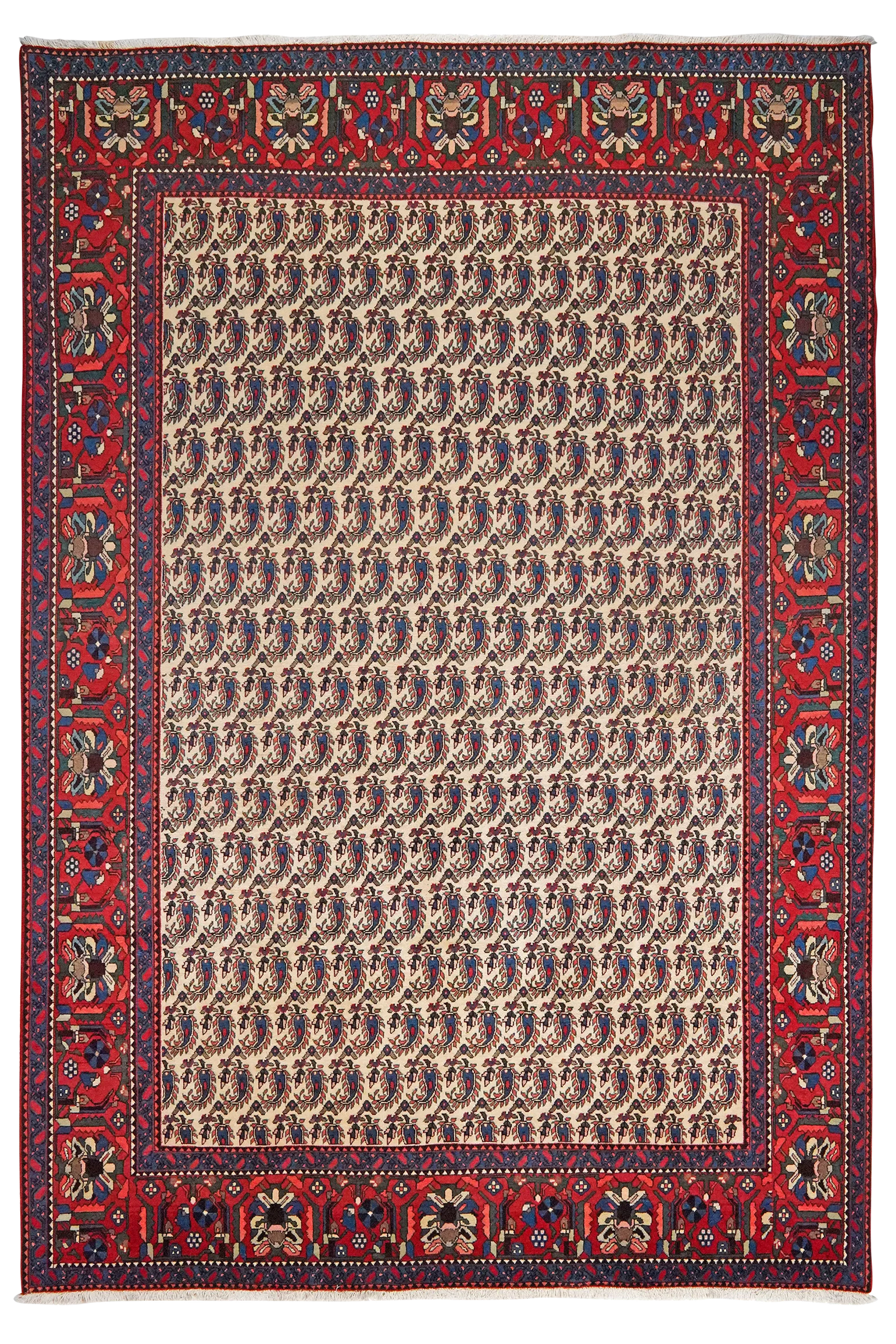 Abadeh — Handgefertigt, 301x202 cm, Rot, 100% Virgin Wool | Main view
