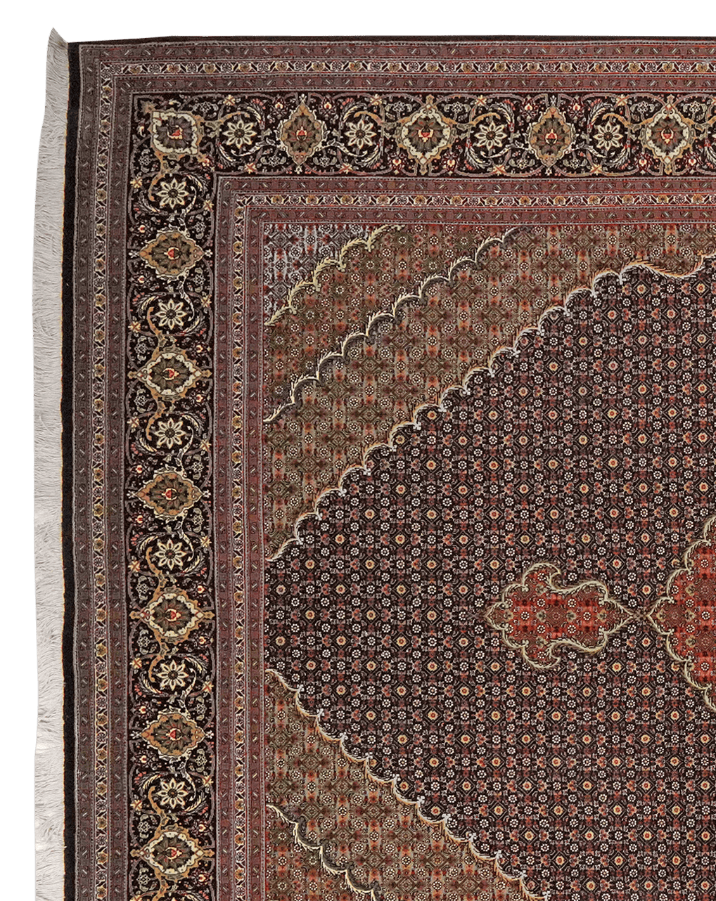 Tabriz 50 Raj — Hand-knotted, 206x303 cm, Black, 100% Virgin Wool | View 3