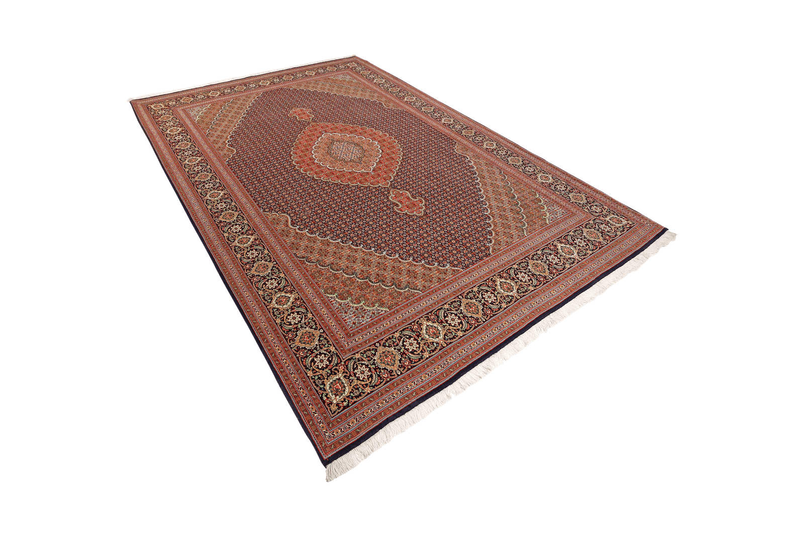 Tabriz 50 Raj — Hand-knotted, 206x303 cm, Black, 100% Virgin Wool | View 5
