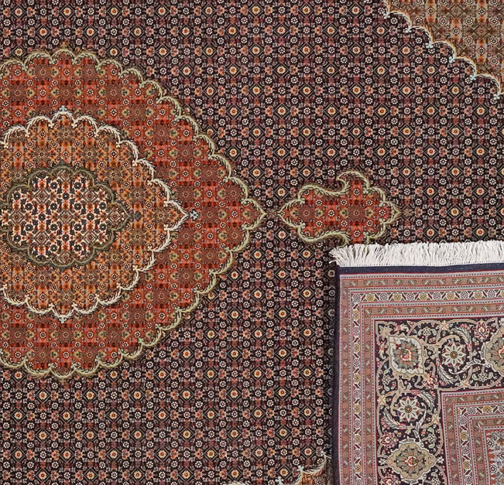 Tabriz 50 Raj — Hand-knotted, 206x303 cm, Black, 100% Virgin Wool | View 6