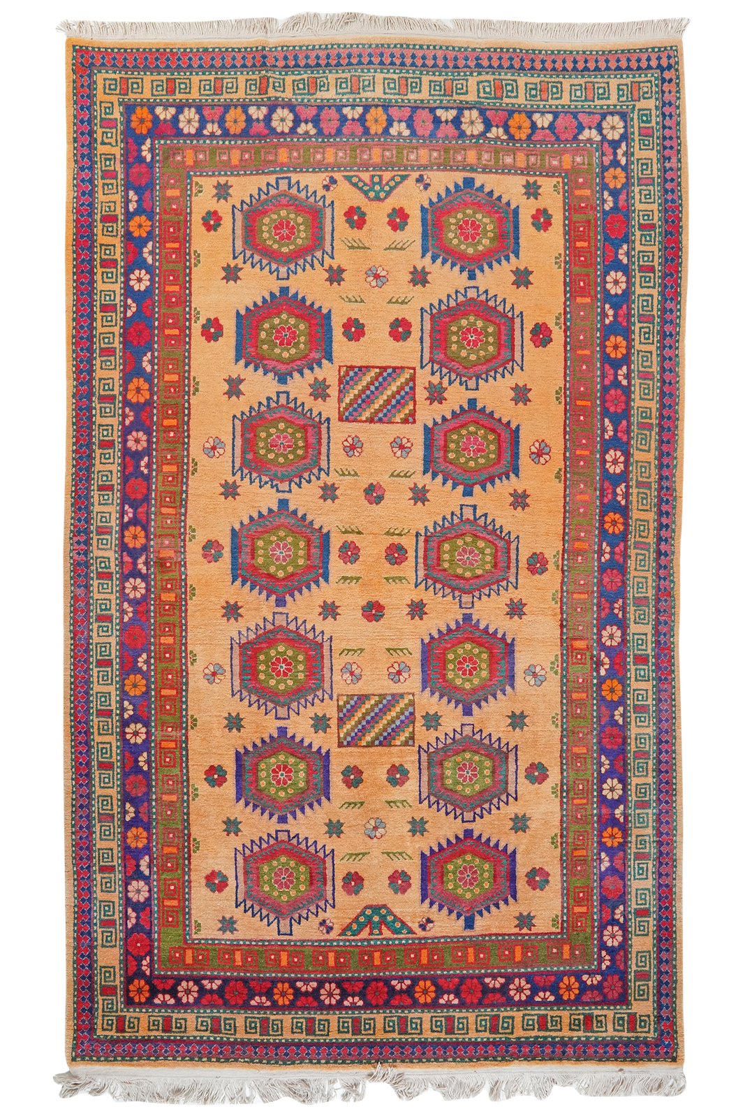 Samarkand — Hand-knotted, 154x263 cm, Beige, 100% Virgin Wool | Main view